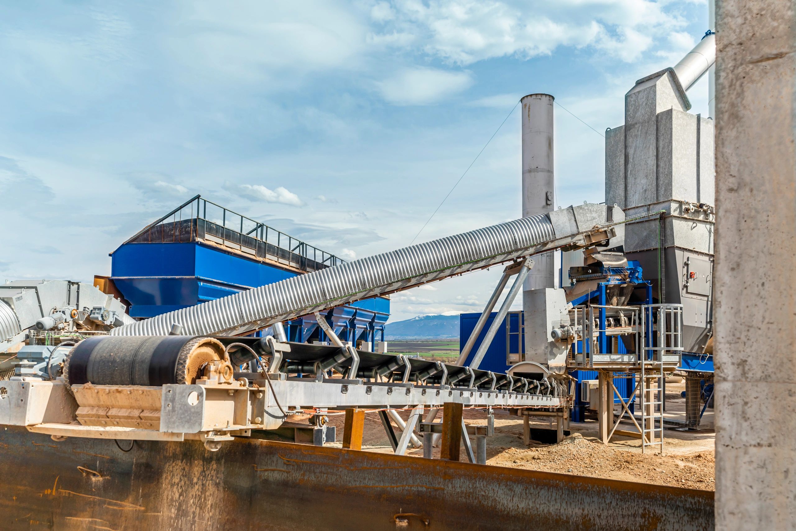 Industrial processing facility for construction materials