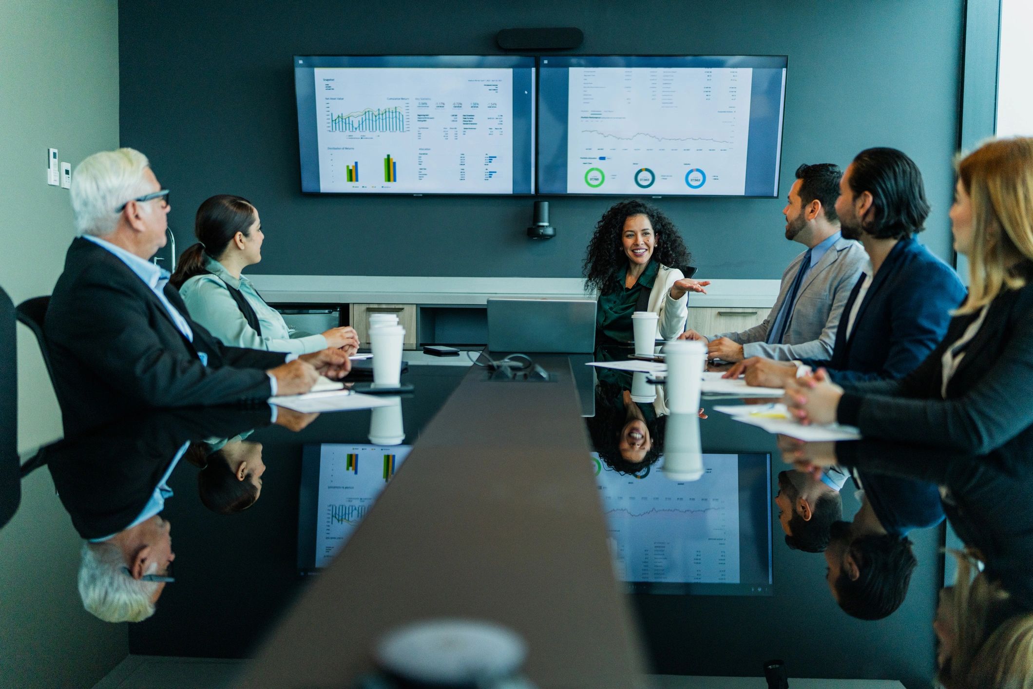 Businesswoman speaking during a meeting