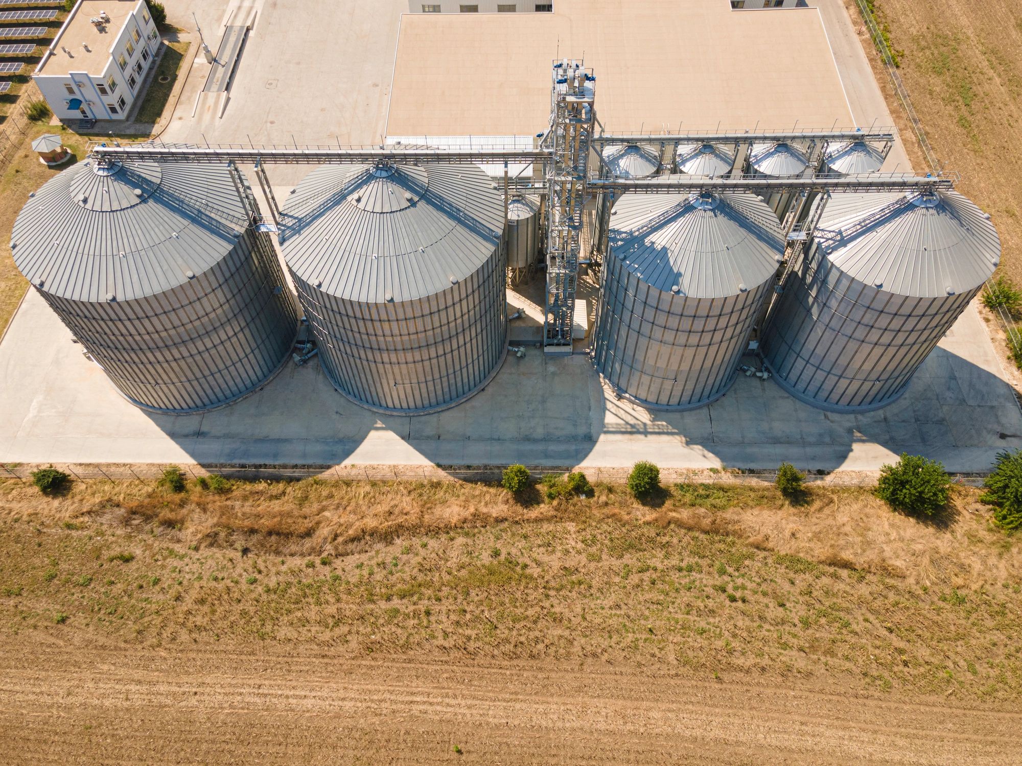Agricultural silos and infrastructure supporting storage and logistics