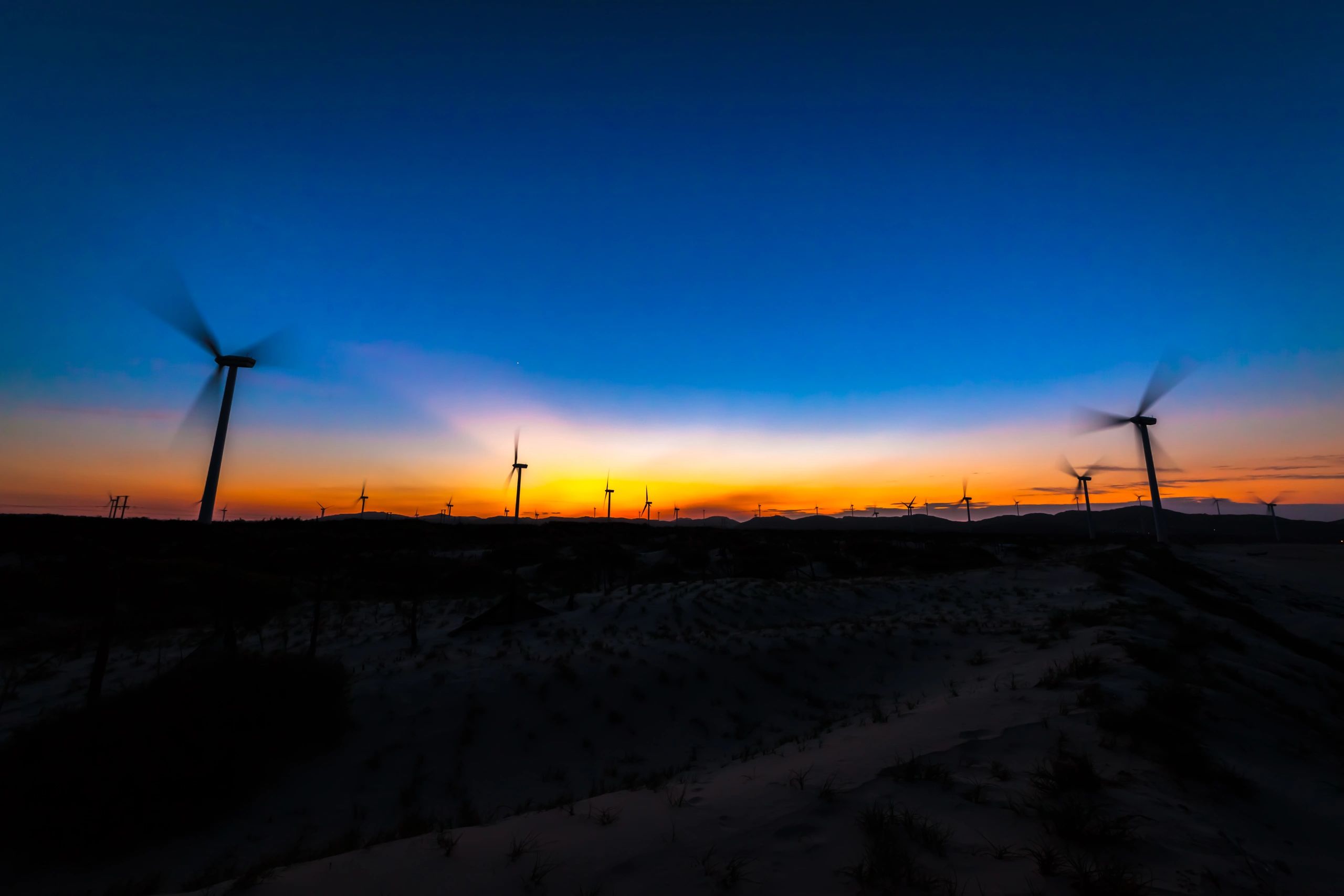 Wind turbines on the horizon
